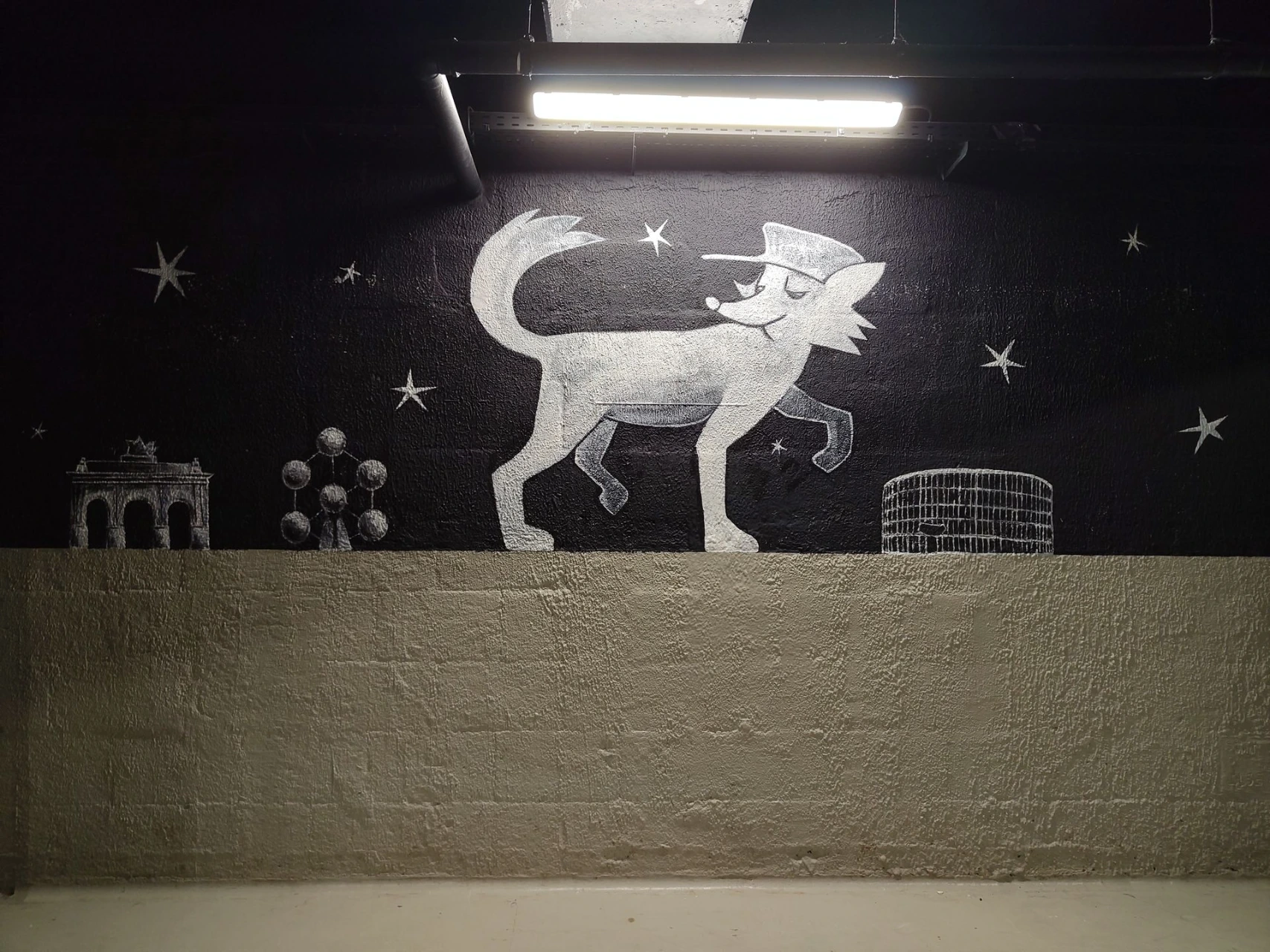 Foto mural vosje binnen de BSG-Zaal
